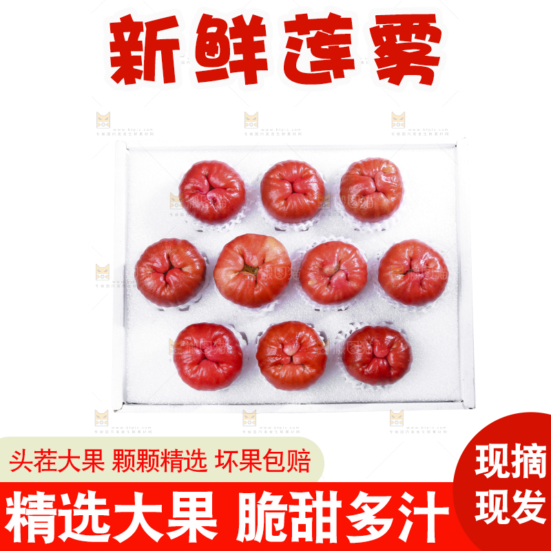 白底上的新鲜莲雾