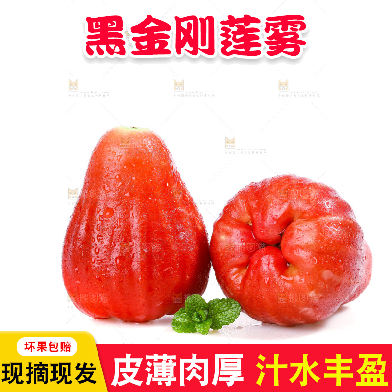 白底上的新鲜莲雾