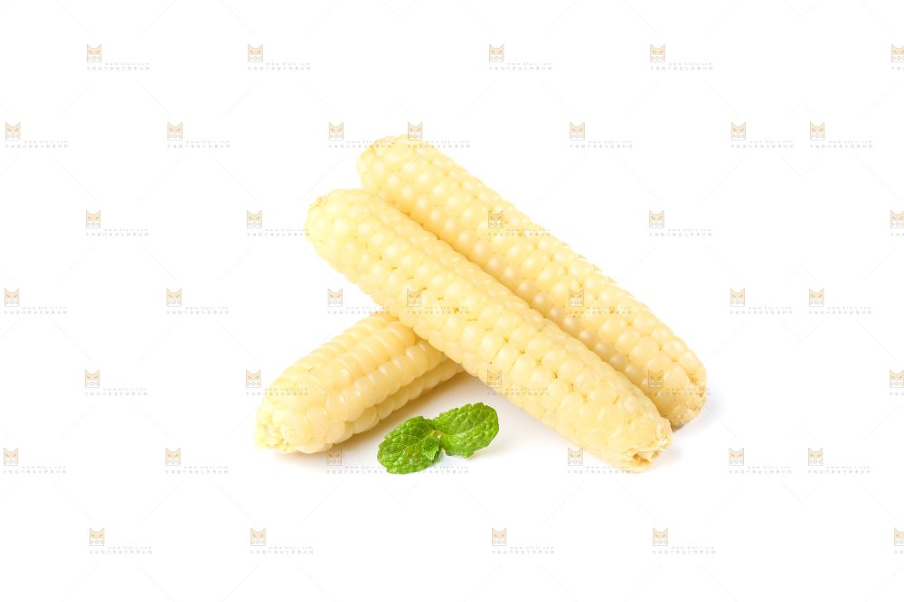 白底上的手指糯玉米