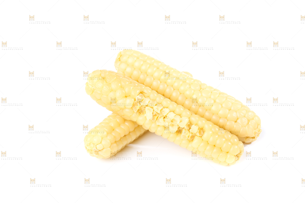 白底上的手指糯玉米