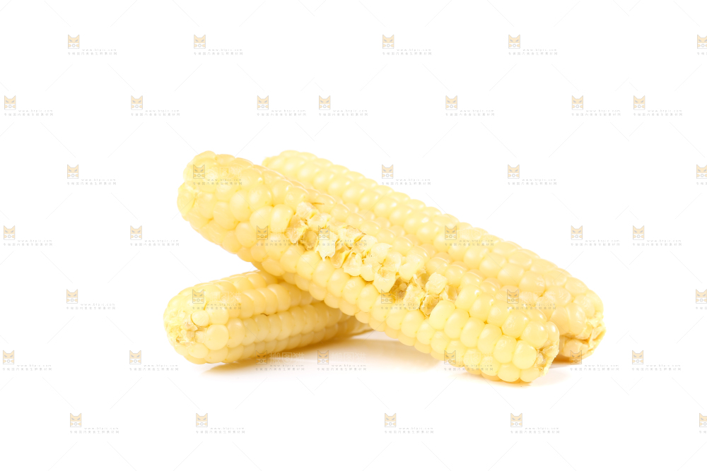白底上的手指糯玉米
