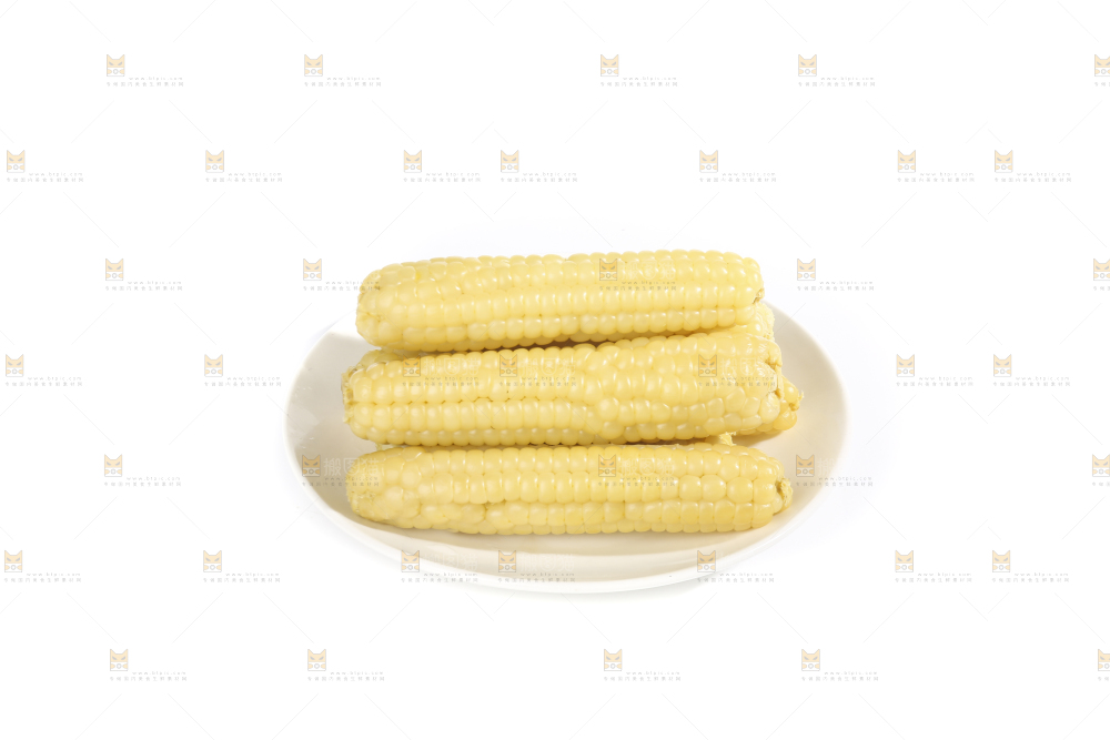 白底上的手指糯玉米