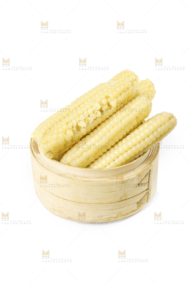 白底上的手指糯玉米
