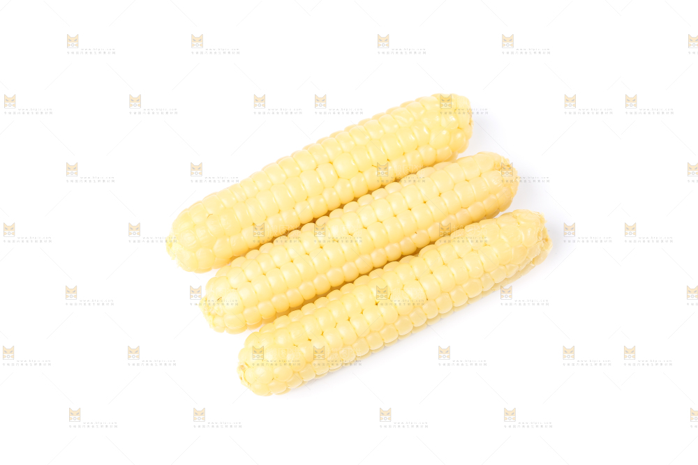白底上的手指糯玉米