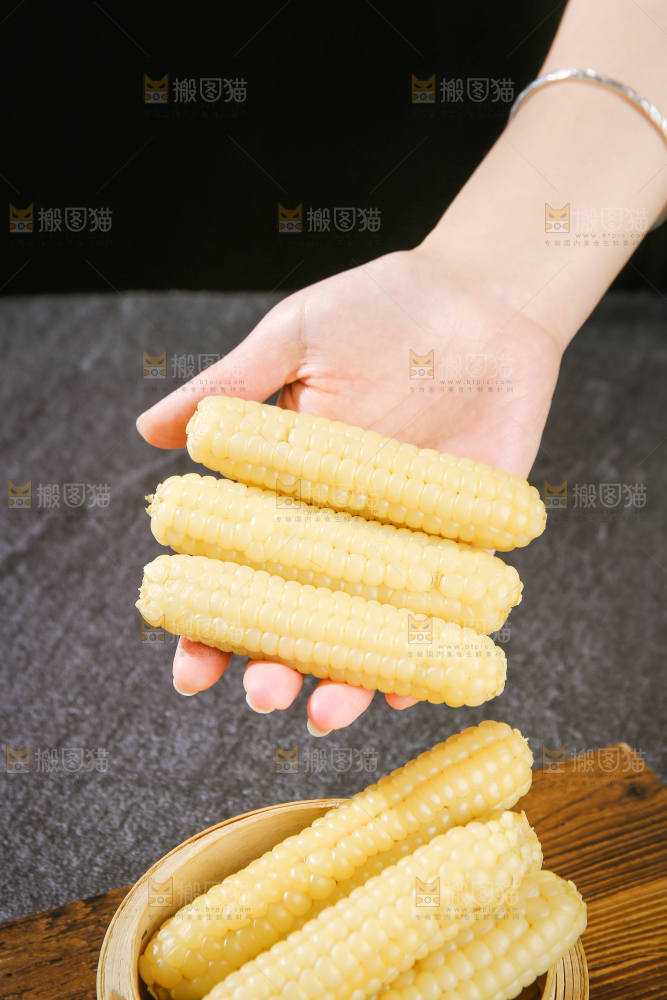 深底上的拇指小玉米