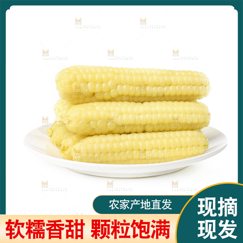 白底上的手指糯玉米
