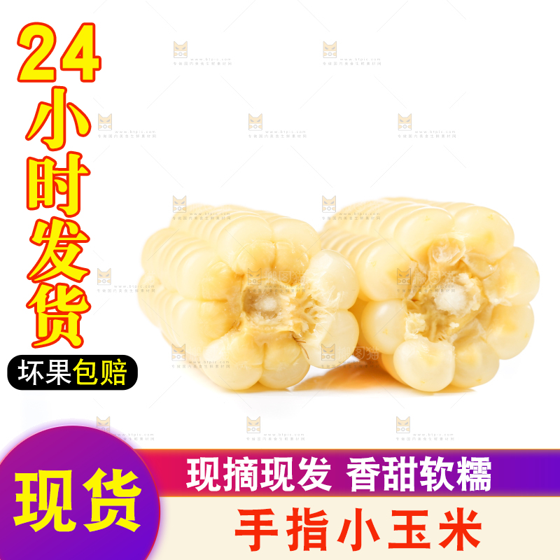 白底上的手指糯玉米