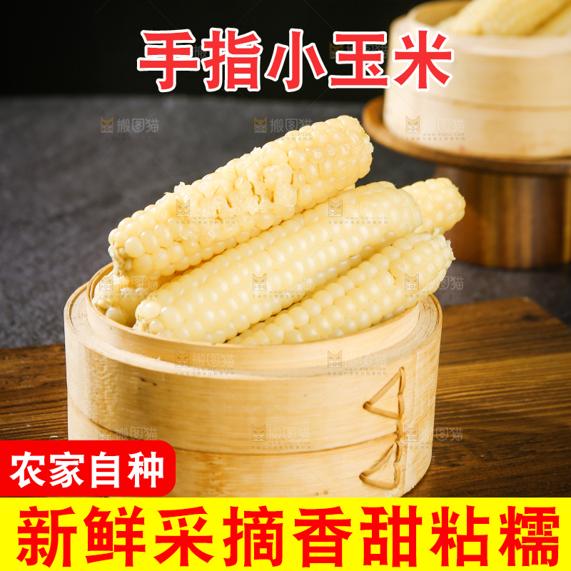 深底上的拇指小玉米