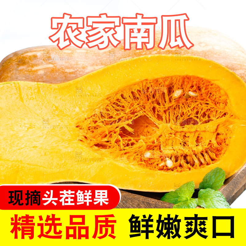 白底上的老南瓜