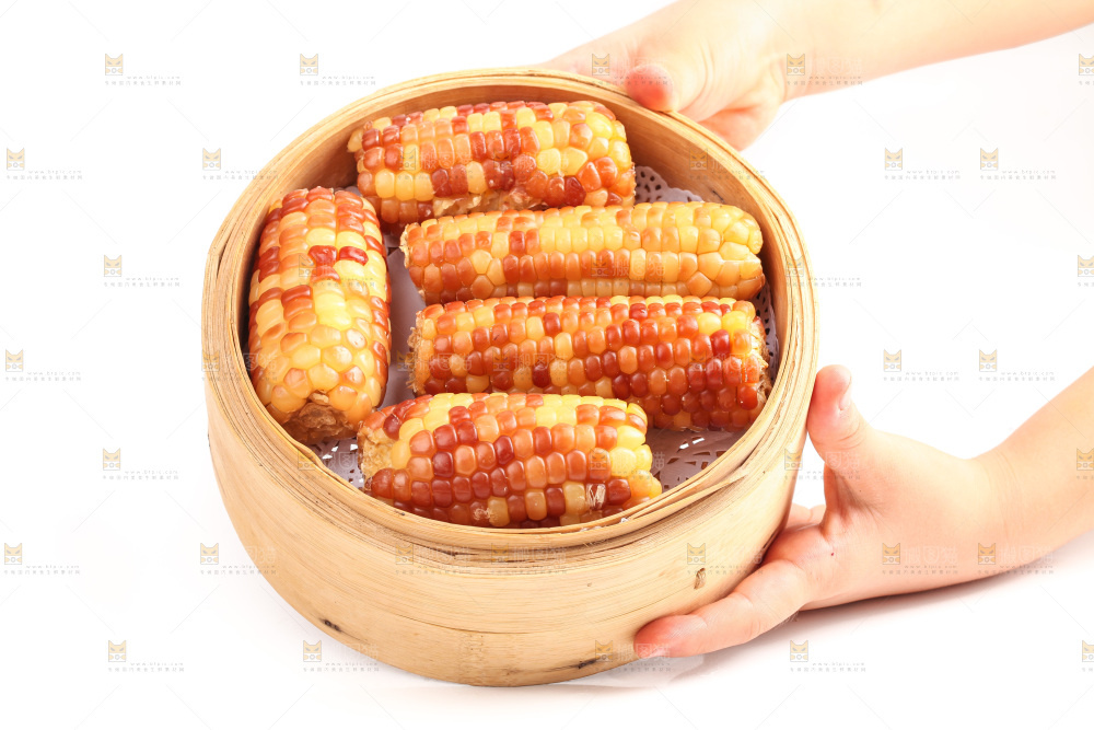 白底上的小花糯玉米