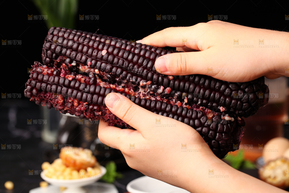 浅底上的黑糯玉米