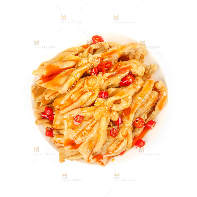 白底上的无骨鸭掌