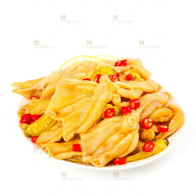 白底上的无骨鸭掌