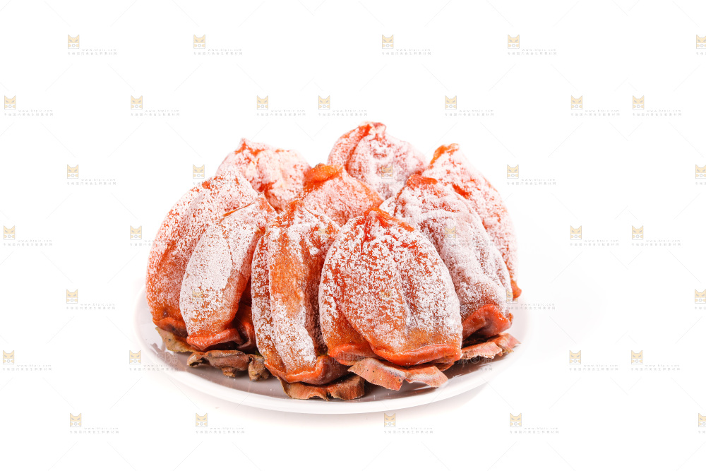 白底上的吊柿饼