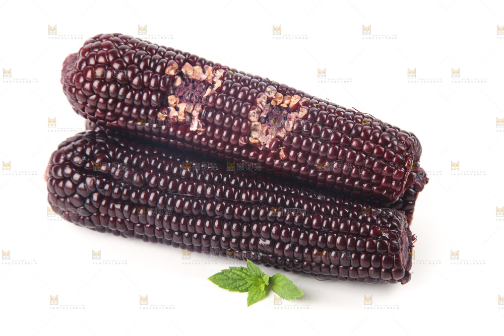 白底上的黑糯玉米