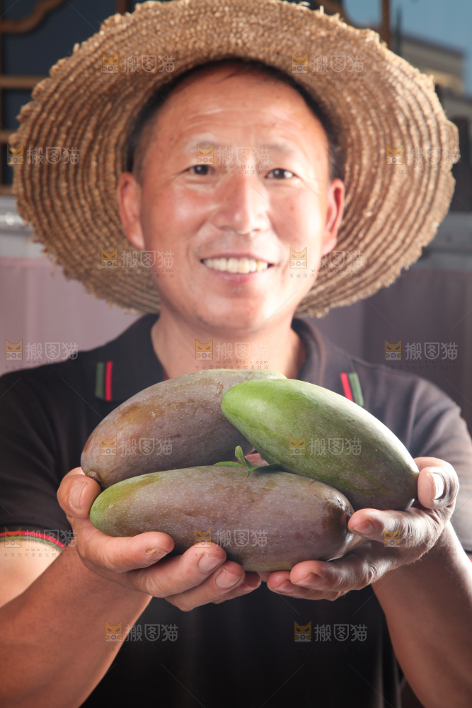 手里拿着贵妃芒