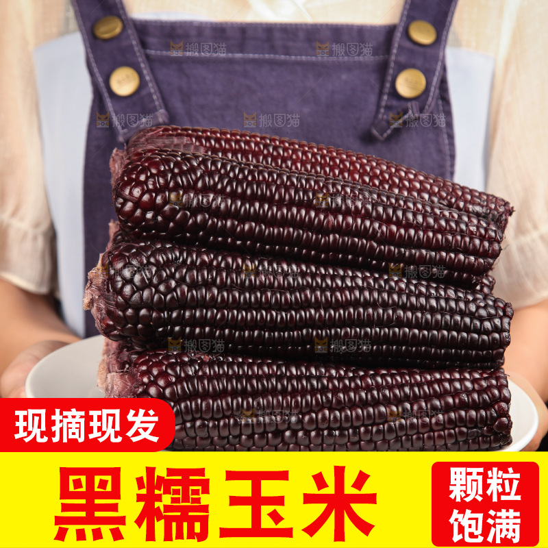 木底上的黑糯玉米