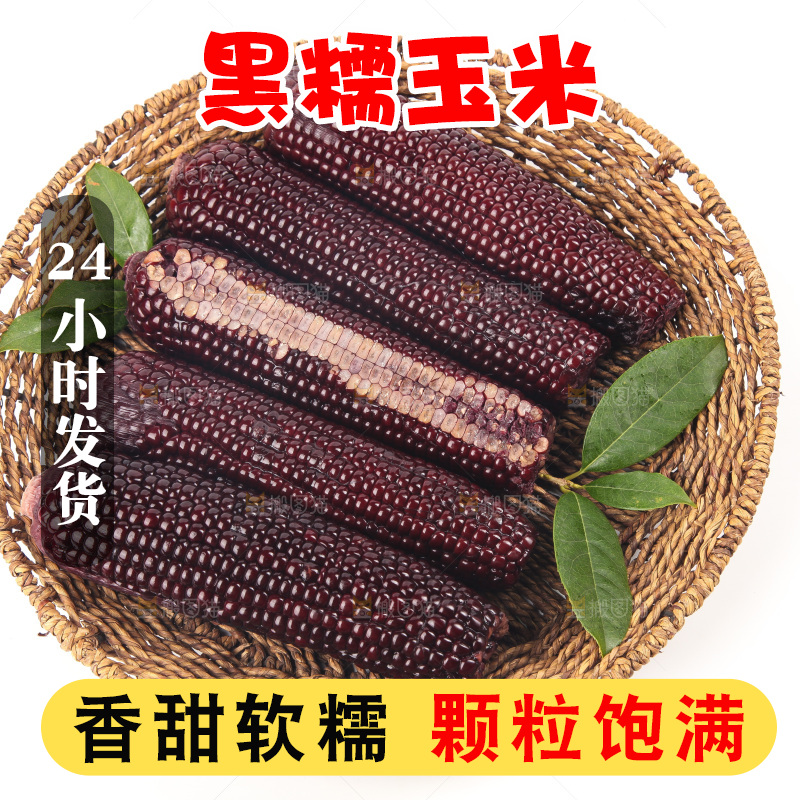 白底上的黑糯玉米