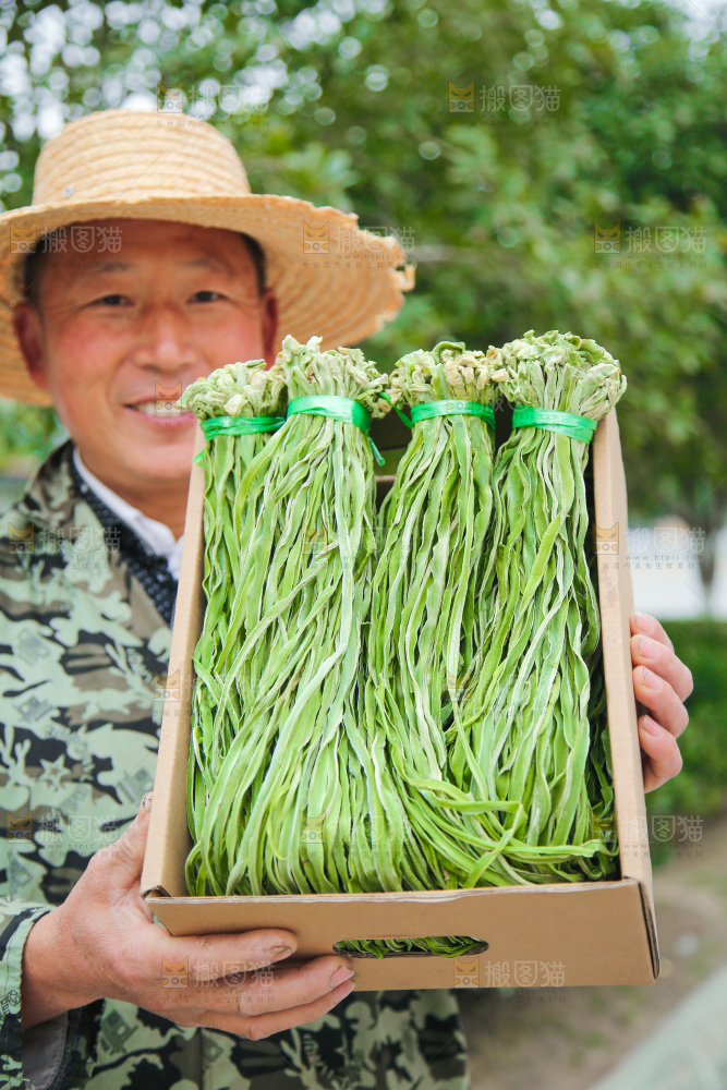 手里拿着贡菜