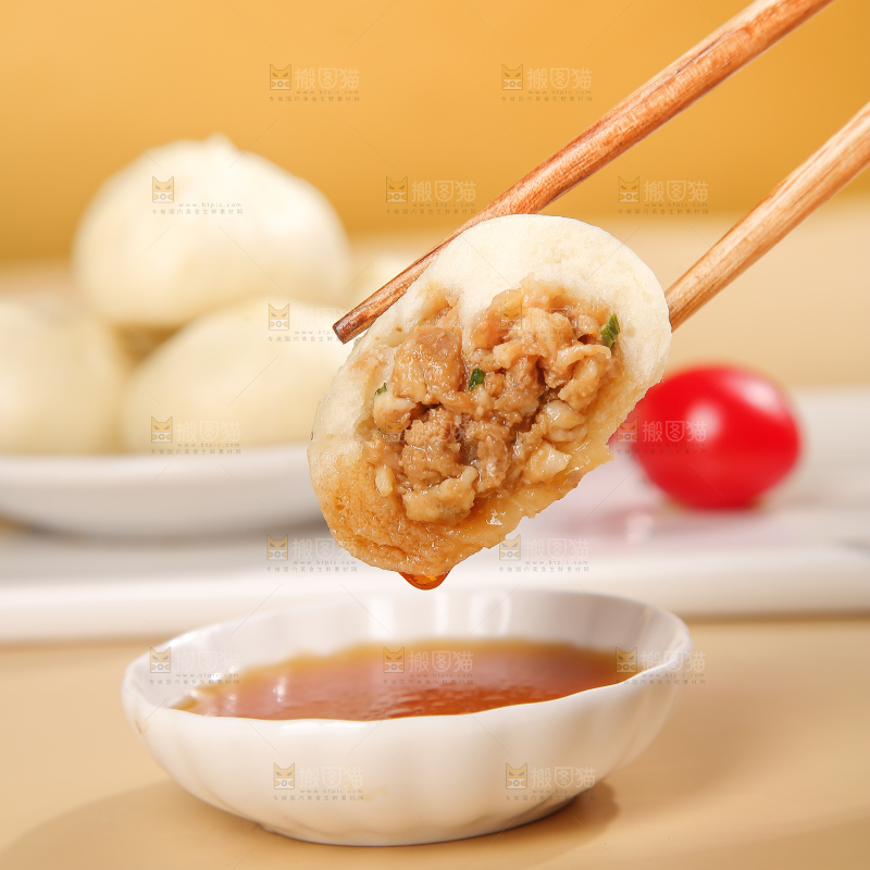 浅底上的发面小笼包