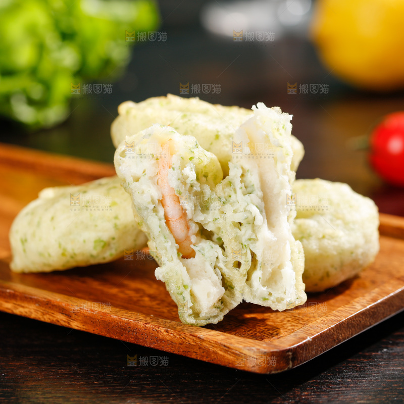 深底上的鲜虾饼