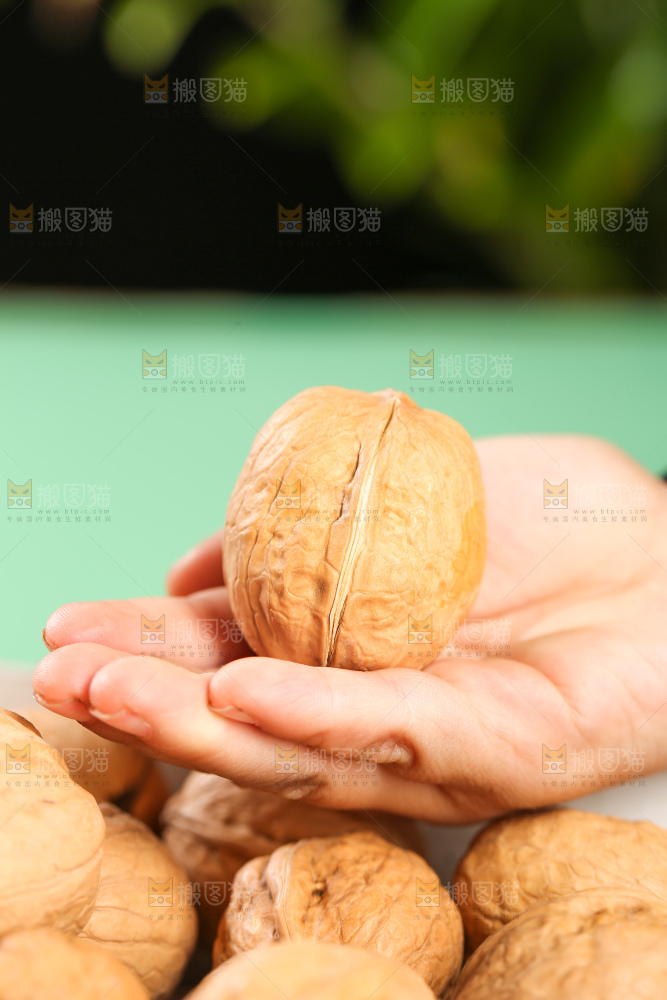 手里拿着核桃