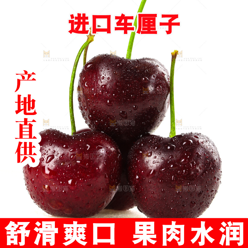 白底上的车厘子