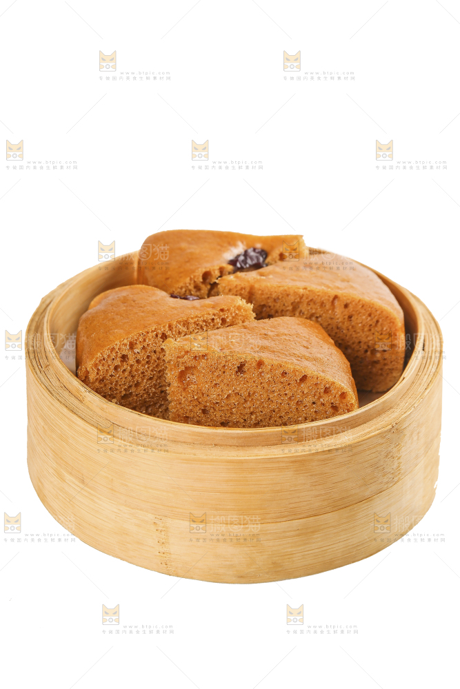 白底上的红糖红枣发糕