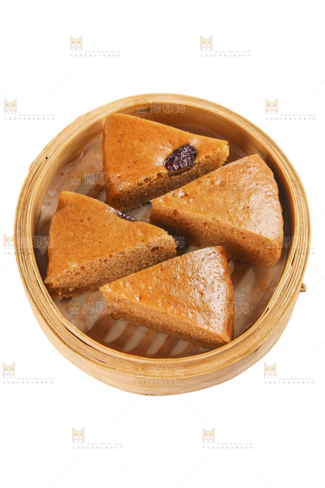 白底上的红糖红枣发糕