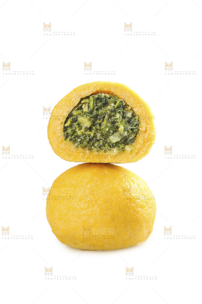 白底上的荠菜团子