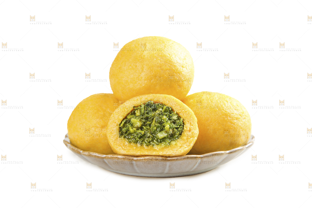 白底上的荠菜团子