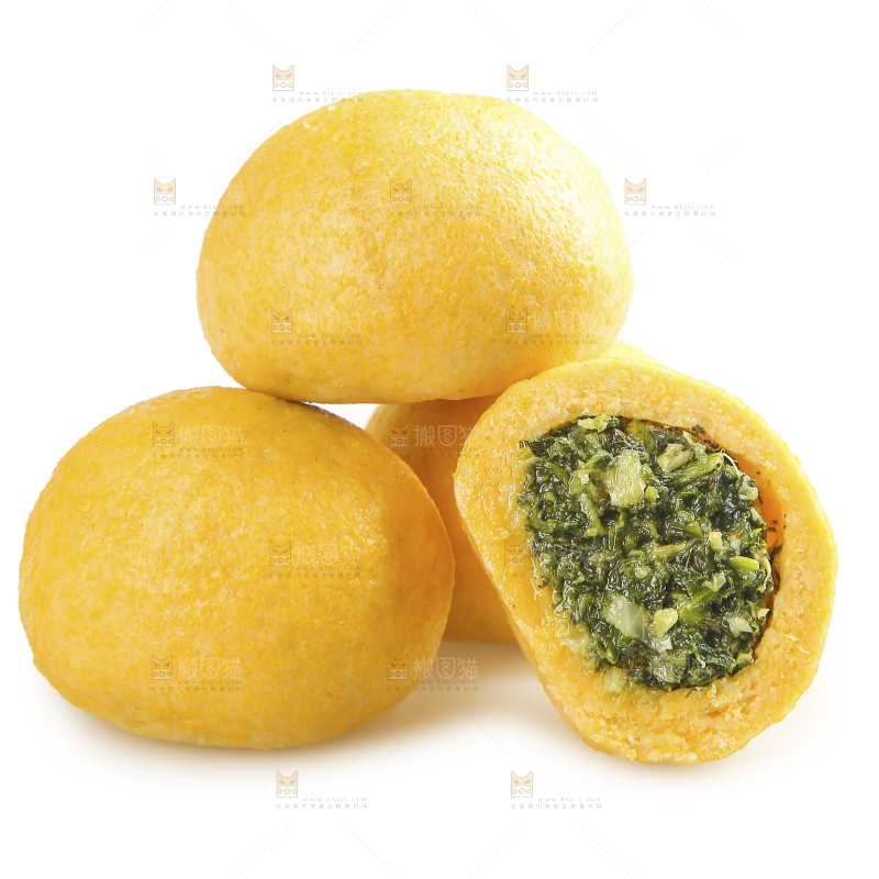 白底上的荠菜团子