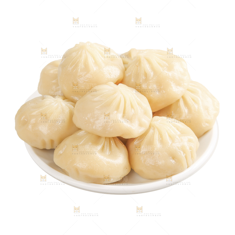 白底上的灌汤包