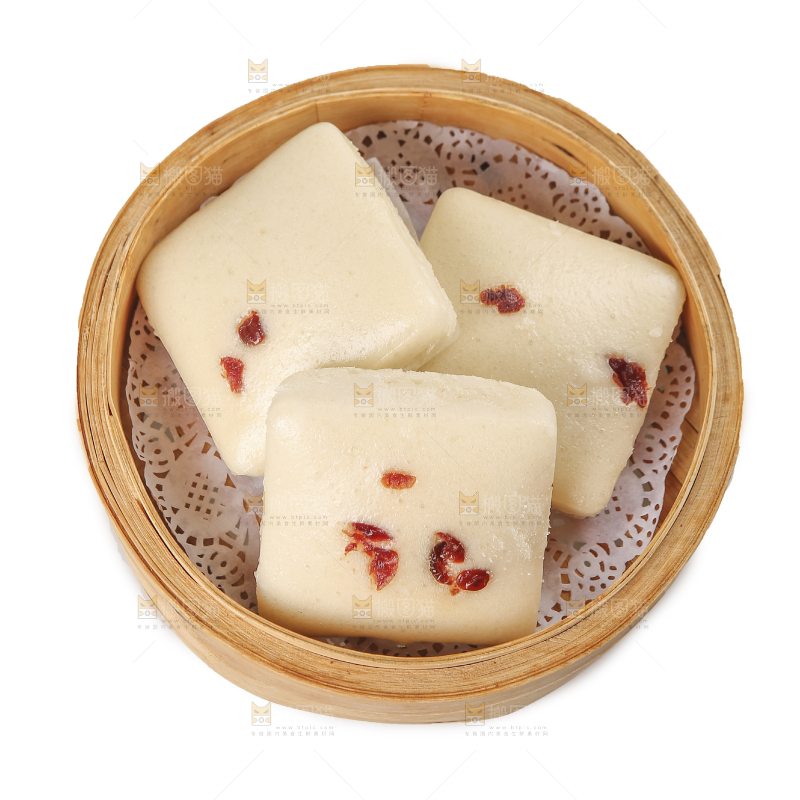 白底上的白糖发糕