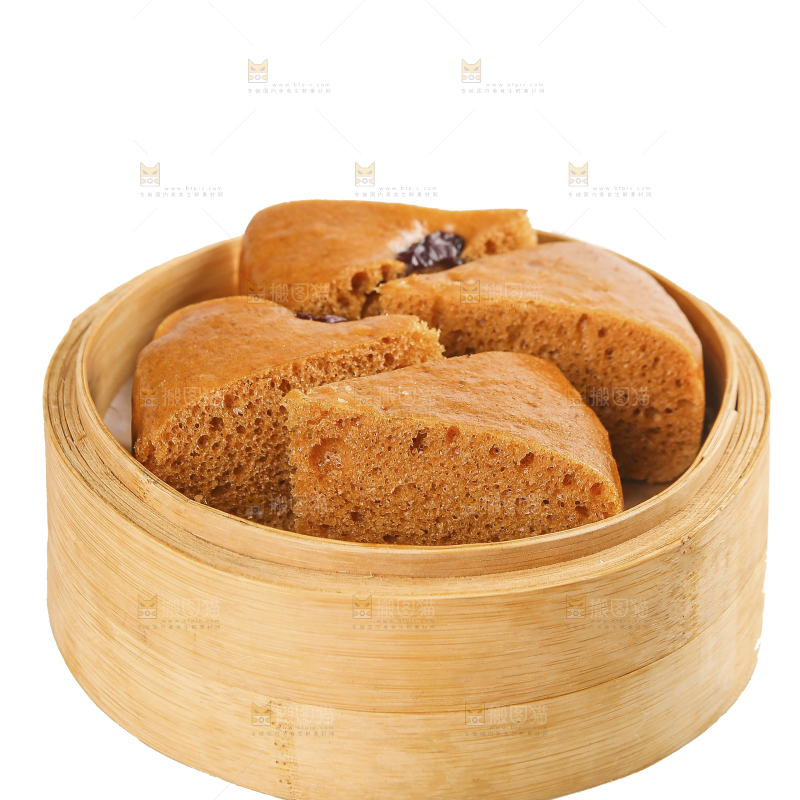 白底上的红糖红枣发糕