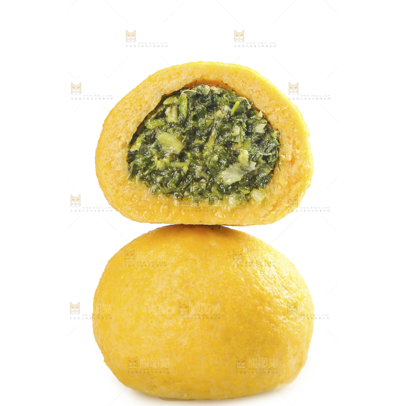白底上的荠菜团子