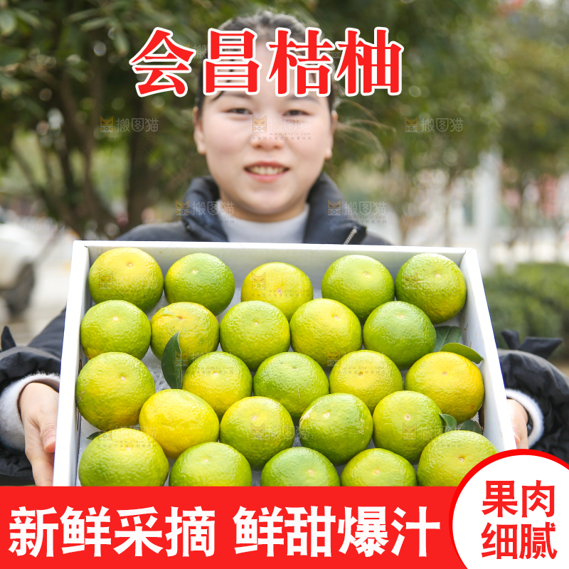 手里拿着建阳桔柚