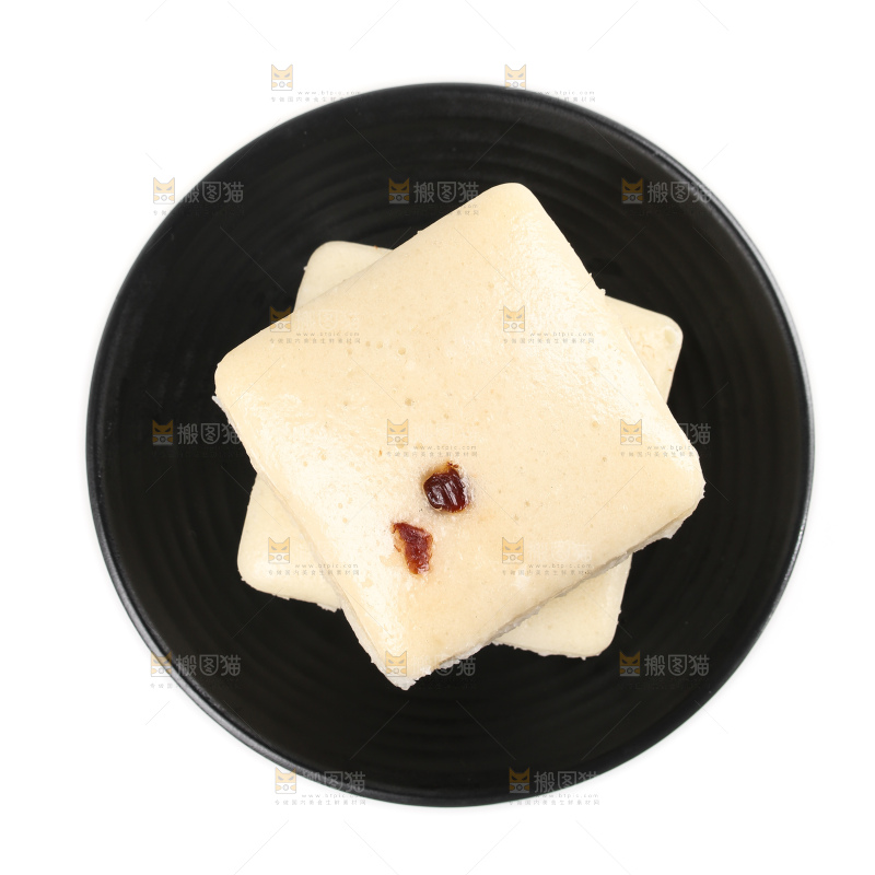 白底上的白糖发糕