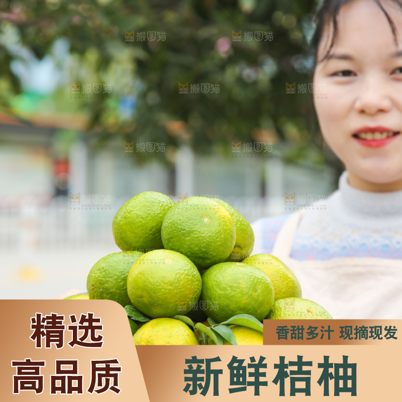 手里拿着建阳桔柚