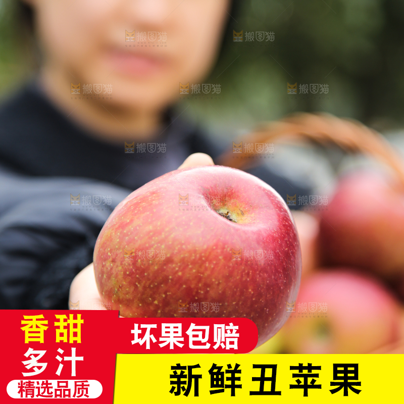 手里拿着丑苹果