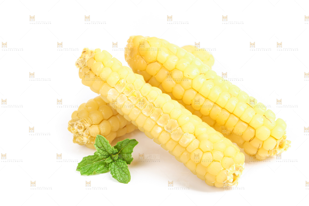 白底上的手指糯玉米