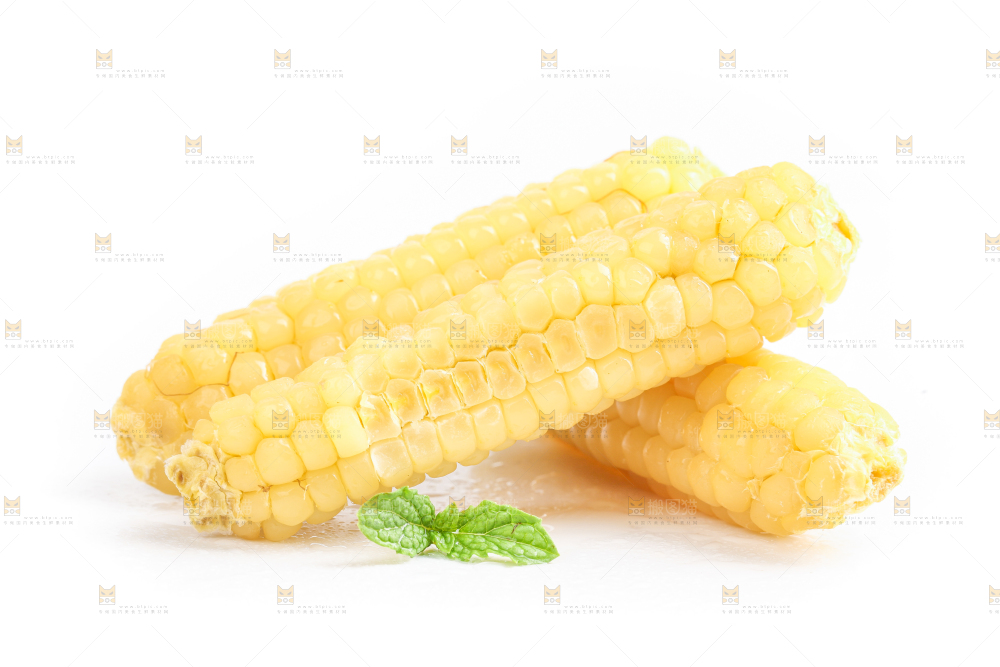 白底上的手指糯玉米