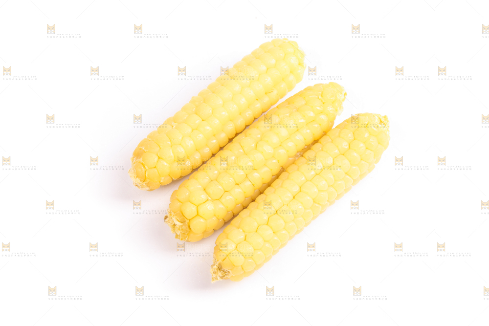 白底上的手指糯玉米