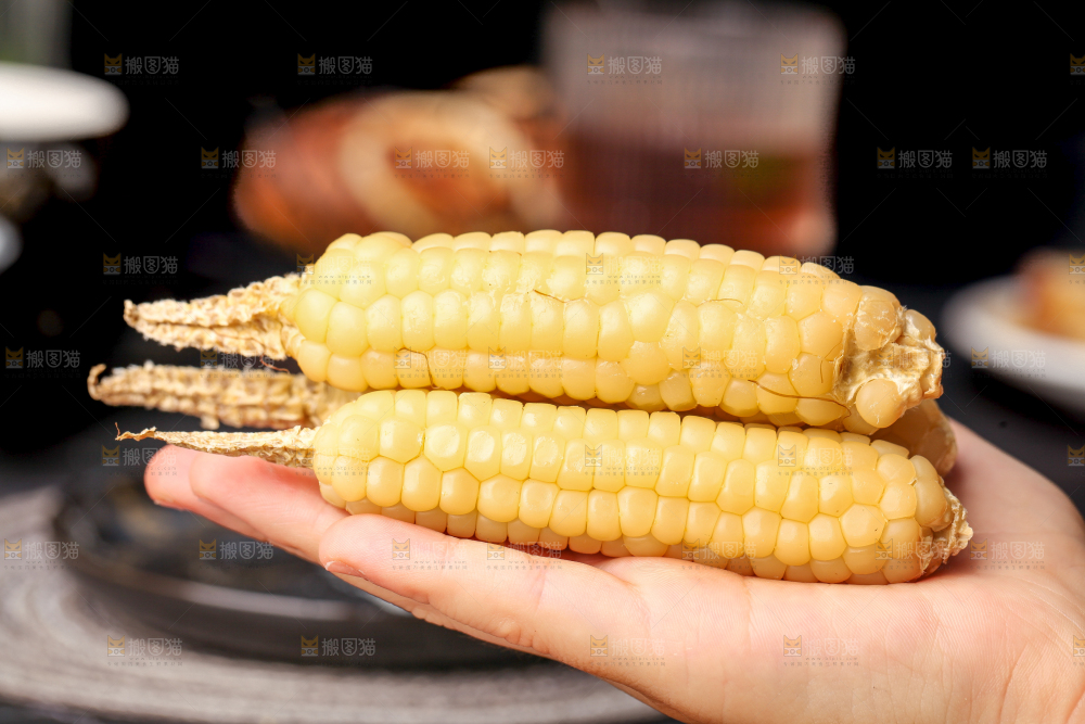 深底上的拇指小玉米
