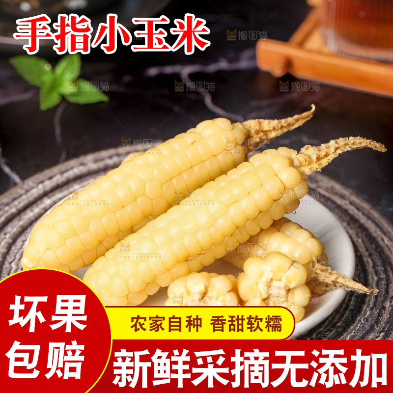 深底上的拇指小玉米