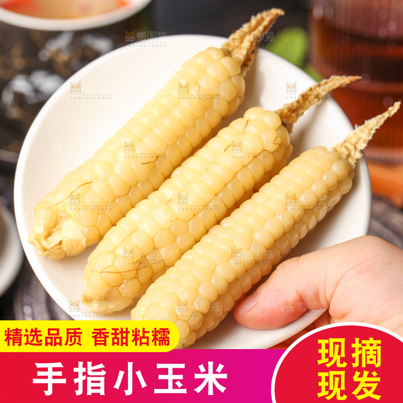 深底上的拇指小玉米