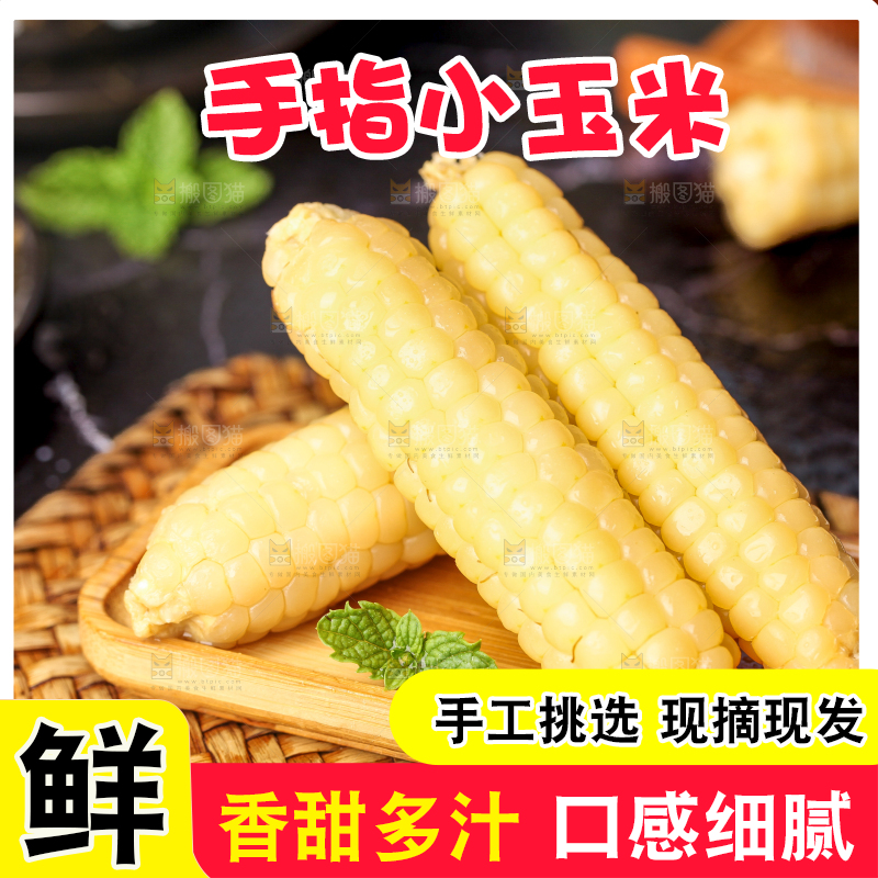 深底上的拇指小玉米