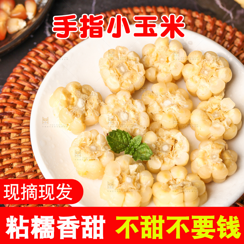 深底上的拇指小玉米