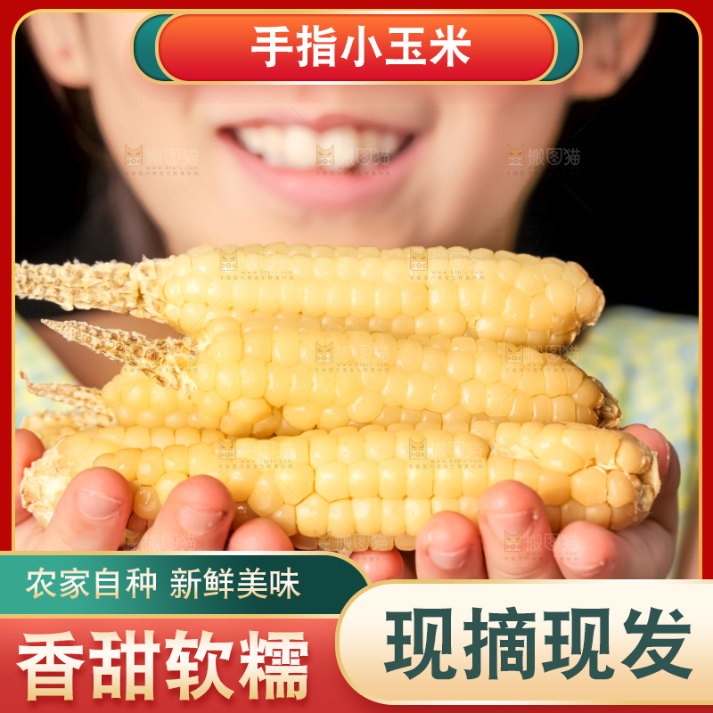 深底上的拇指小玉米