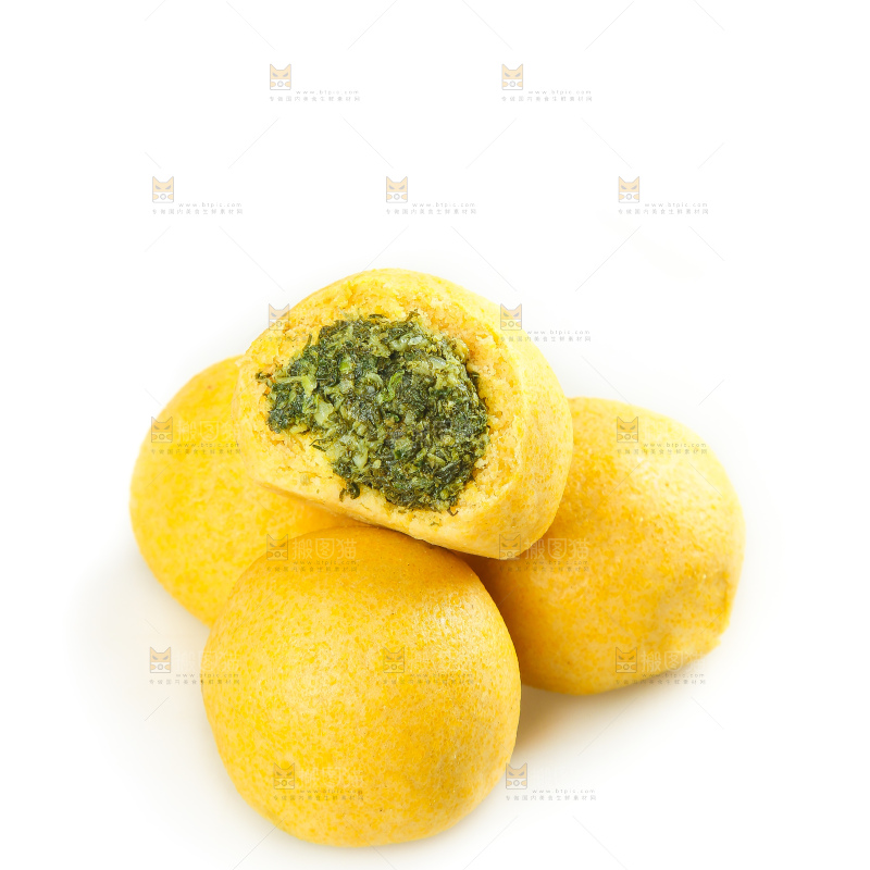 白底上的荠菜团子
